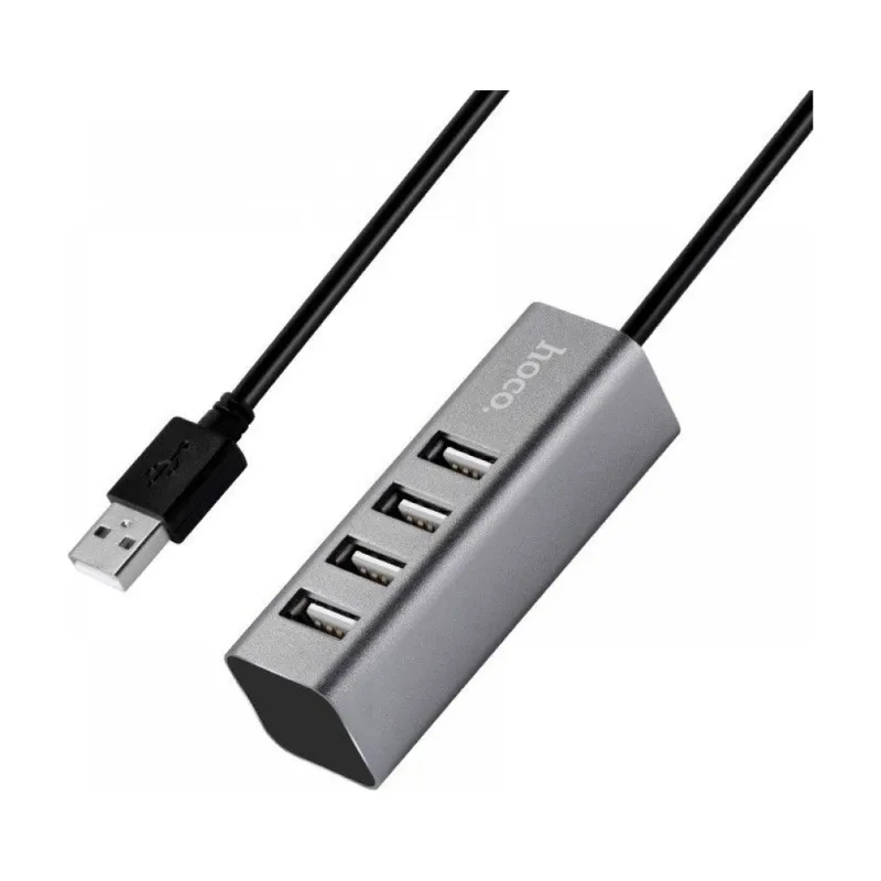 Концентратор HOCO USB 2.0 to 4xUSB Line machine HB1 Tarnish (6957531038139)