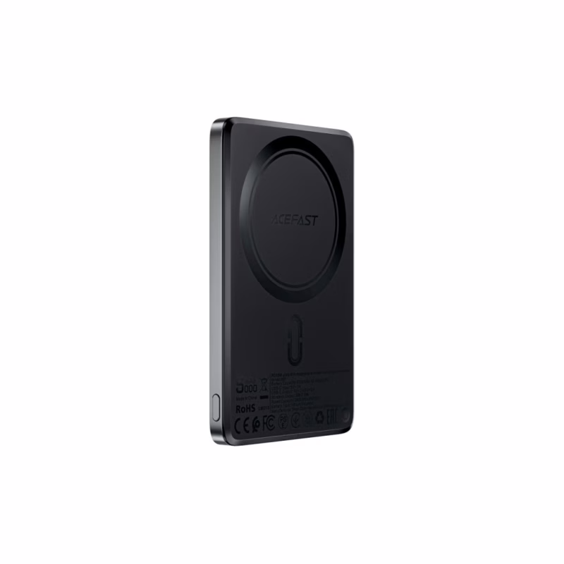 Батарея універсальна Acefast Magnetic Wireless 5000mAh 18W PD, QC/3.0, QI 7.5W, ультра тонкий, M8 Bllack (6974316283386)