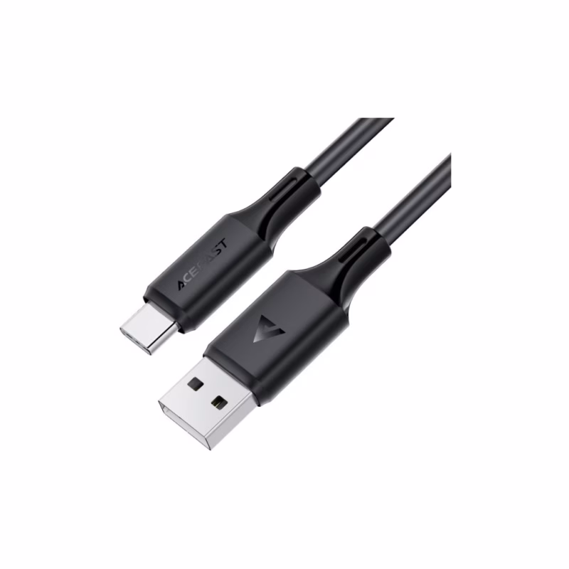 Дата кабель USB 2.0 AM to USB-C 1.2m 3A 60W silicone black Acefast (6974316284178)