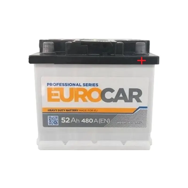 Акумулятор автомобільний EUROCAR 6СТ-52АЗ (0) (-/+) (L3) 480А 12V (E)