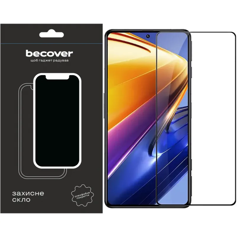 Стекло защитное BeCover Poco F4 Black (709274)