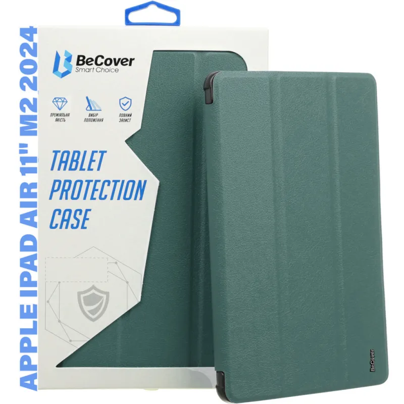 Чохол до планшета BeCover Tri Fold Hard Apple iPad Air 11" M2/M3 (2024/2025) Dark Green (711414)