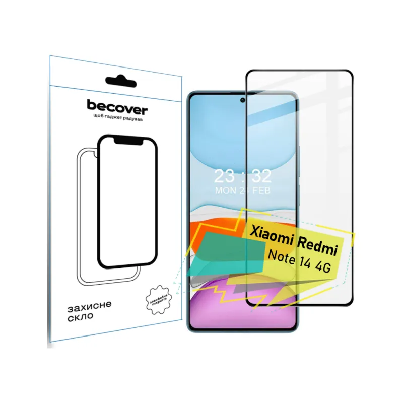 Скло захисне BeCover Xiaomi Redmi Note 14 4G Black (713099)