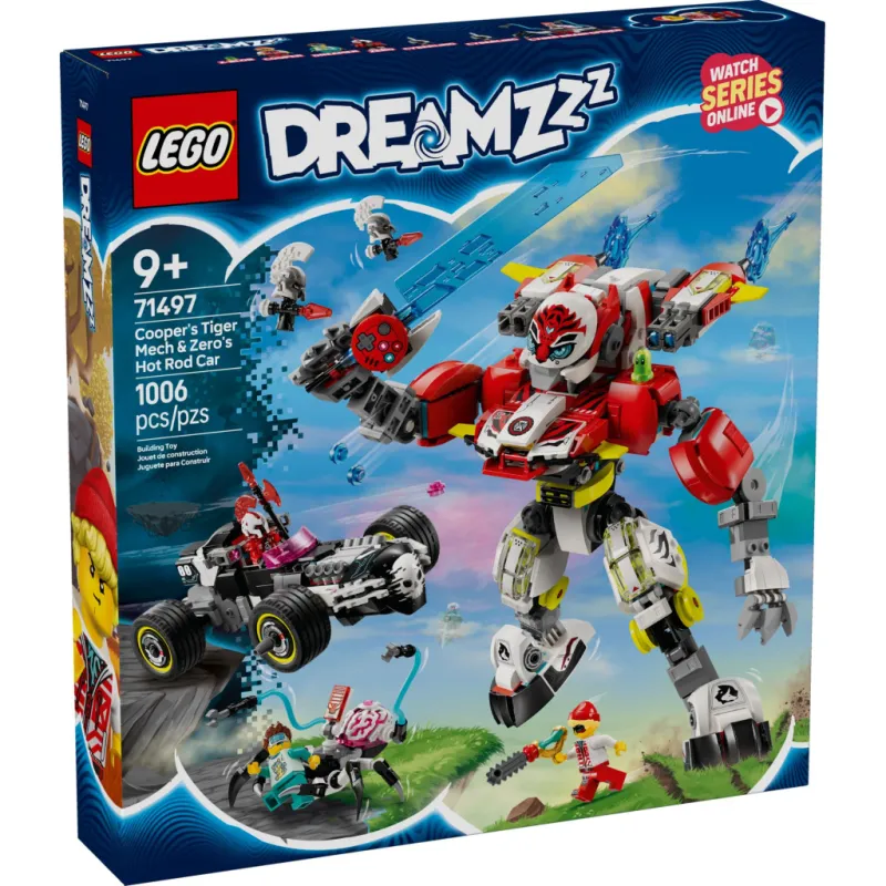 Конструктор LEGO DREAMZzzzz Робот-тигр Купера и Хот-род авто Зеро (71497)