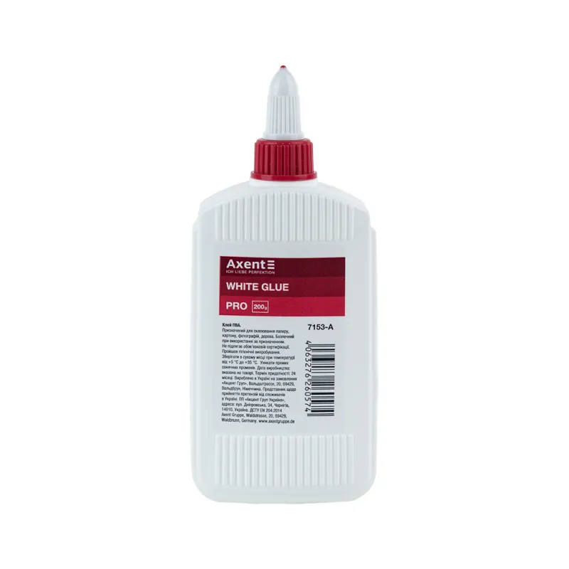 Клей Axent ПВА PRO, ковпачок-дозатор, 200 мл (7153-A)