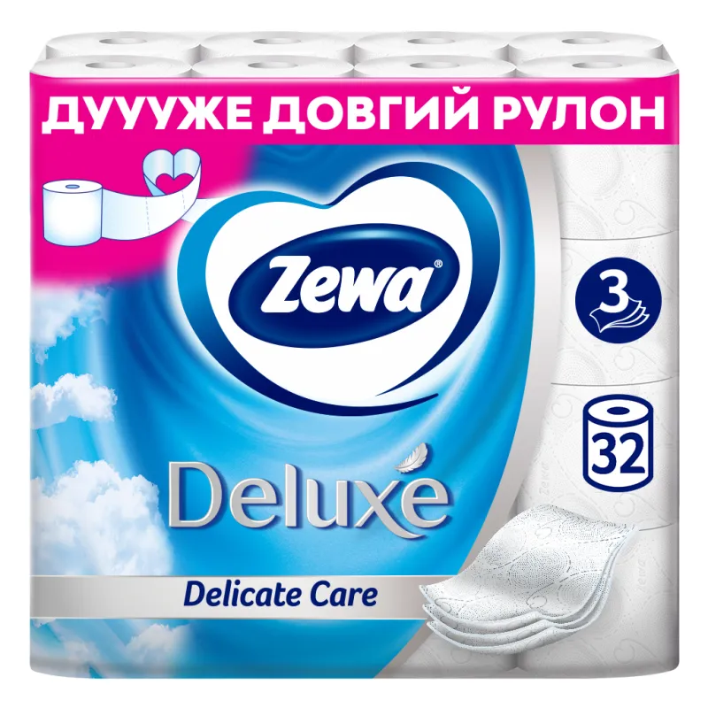Туалетний папір Zewa Deluxe білий 3 шари 32 рулони (7322541343181)