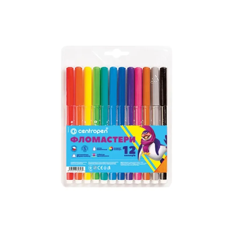 Фломастеры Centropen 7550/12 COLOUR WORLD, 12 colors (7550/12 ТП)