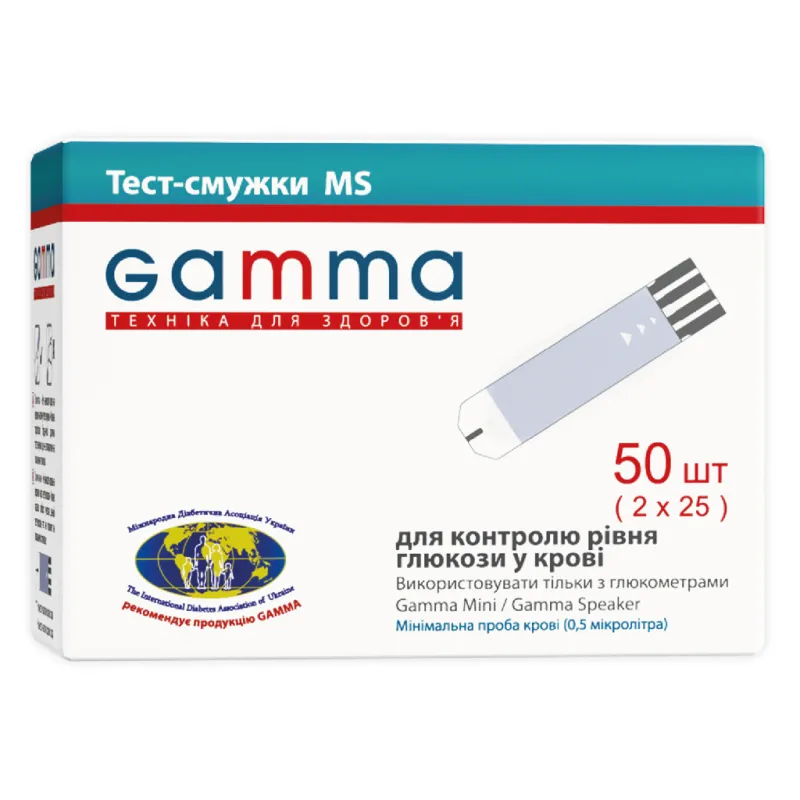 Тест-смужки для глюкометра Bionime MS 50 шт. (7640143651818)