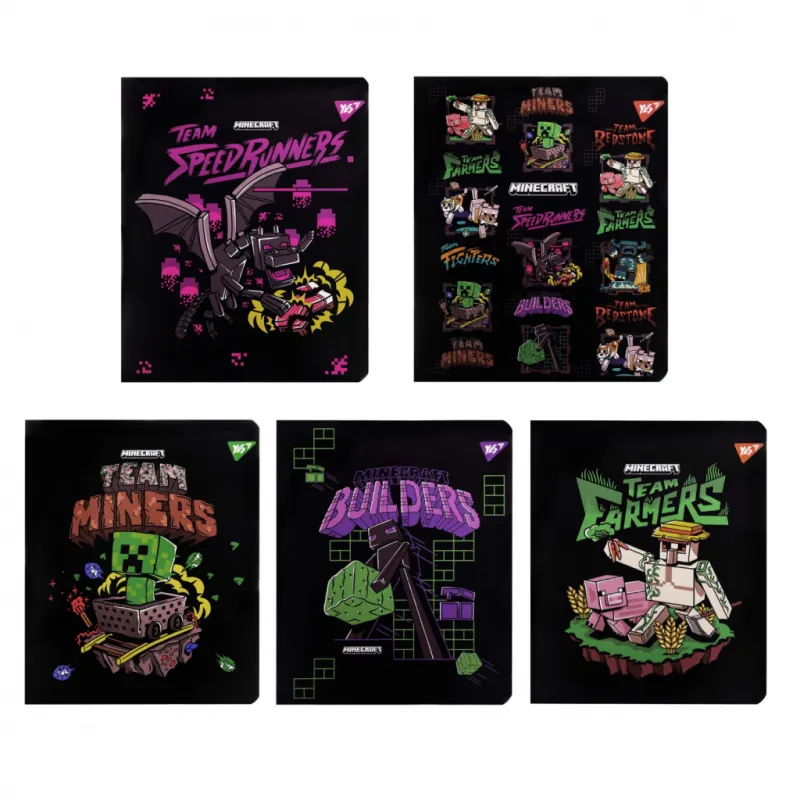 Зошит Yes Minecraft. Team 12 аркушів клітинка (767496)