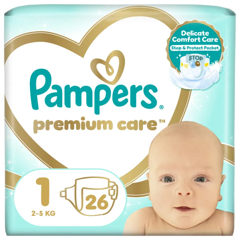 Підгузки Pampers Premium Care Розмір 1 (2-5 кг) 26 шт (8001841104614)