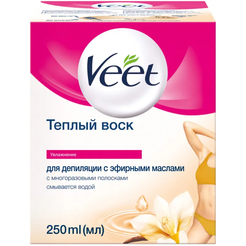Віск для депіляції Veet теплий з ефірними оліями 250 мл (8002990293235)