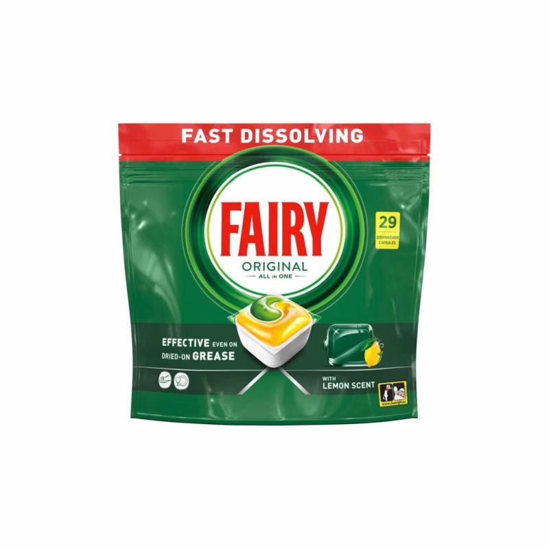 Таблетки для посудомоечных машин Fairy Все-в-1 Original Лимон 29 шт. (8006530115711)