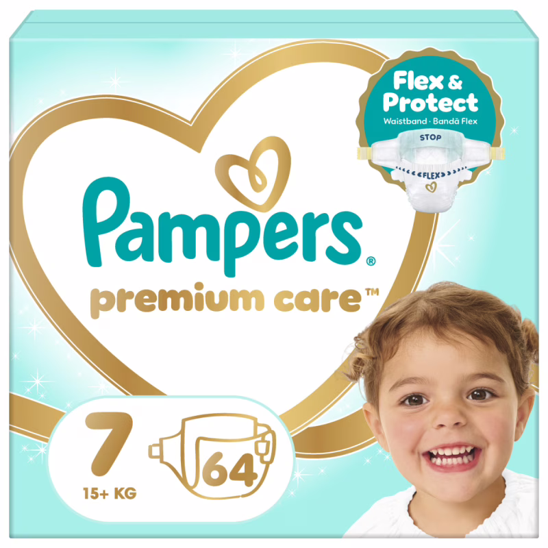 Подгузники Pampers Premium Care Розмір 7 15+ кг 64 шт (8006530260145)
