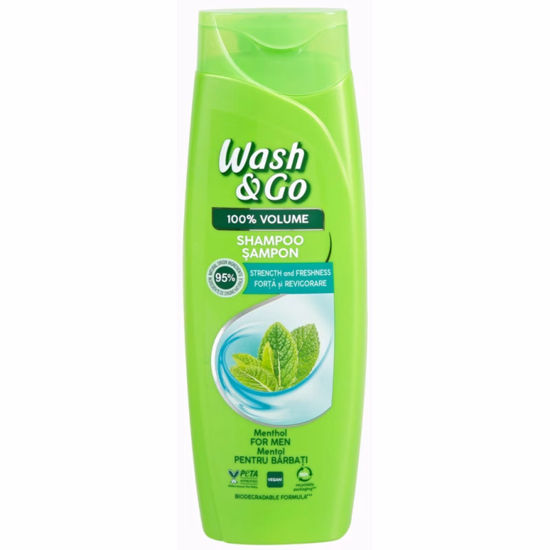 Шампунь Wash&Go З ментолом для всіх типів волосся 360 мл (8008970056821)
