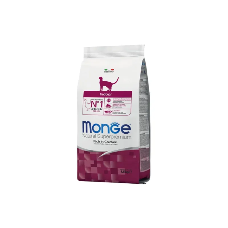 Сухий корм для кішок Monge Cat Indoor зі смаком курки та рису 1.5 кг (8009470005111)