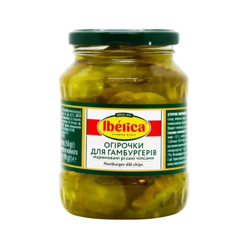 Овочева консервація Iberica Корнішони нарізані 5-7 см 370 мл (8436024299656)