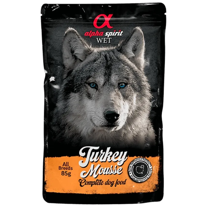 Вологий корм для собак Alpha Spirit старше 1 року з індичкою 300 г (8436586311698)