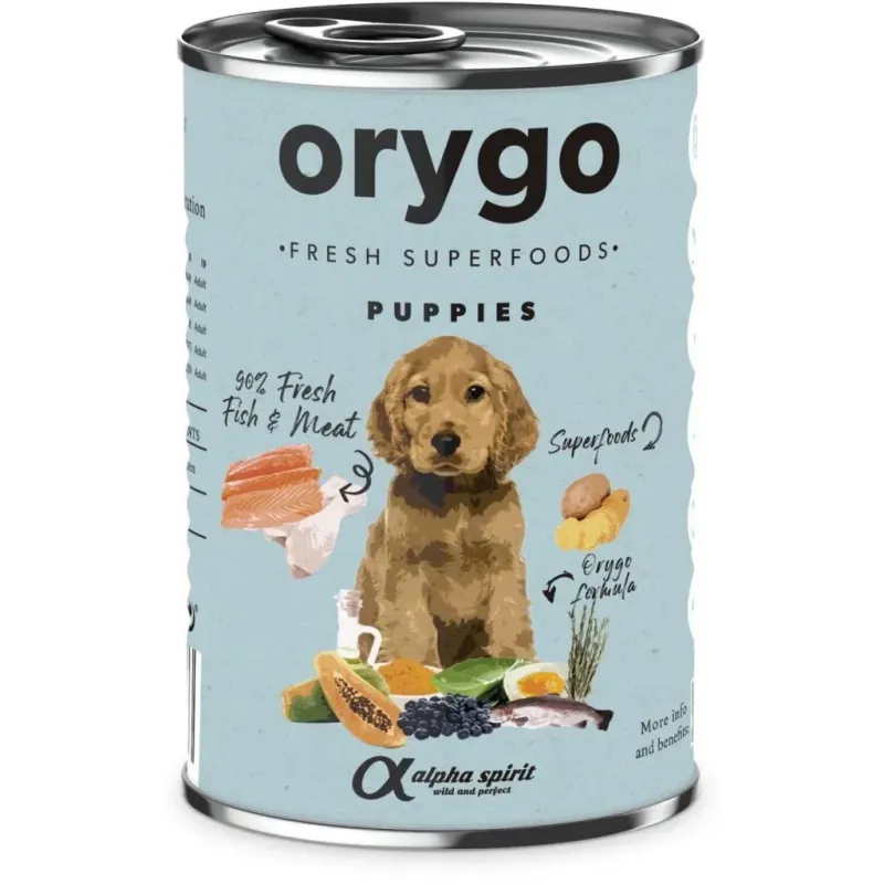 Консерви для собак Orygo Puppies вологий корм для щенят з лососем 400 г (8436586312299/8436586312398)