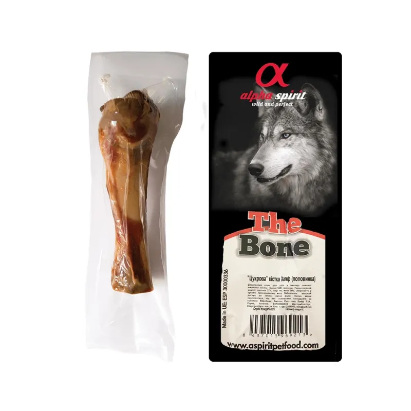 Ласощі для собак Alpha Spirit Ham Bone Half Vacuum половинка 12 см (8437015969213)