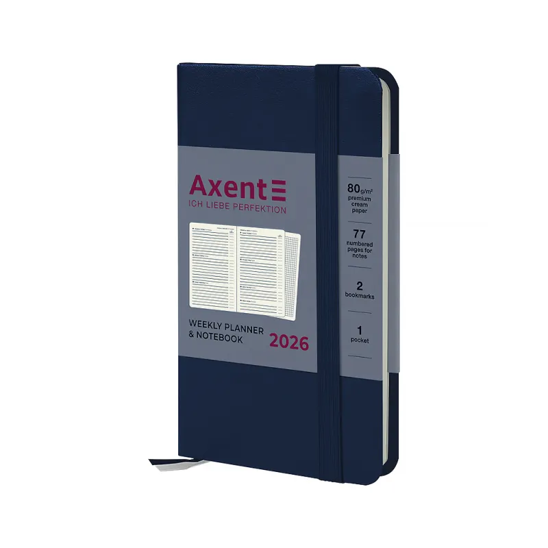 Тижневик Axent датований 2026 Pocket Strong 90х150, синій (8508-26-02-A)