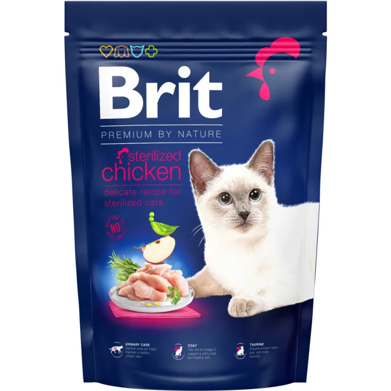 Сухий корм для кішок Brit Premium by Nature Cat Sterilised 1.5 кг (8595602553150)
