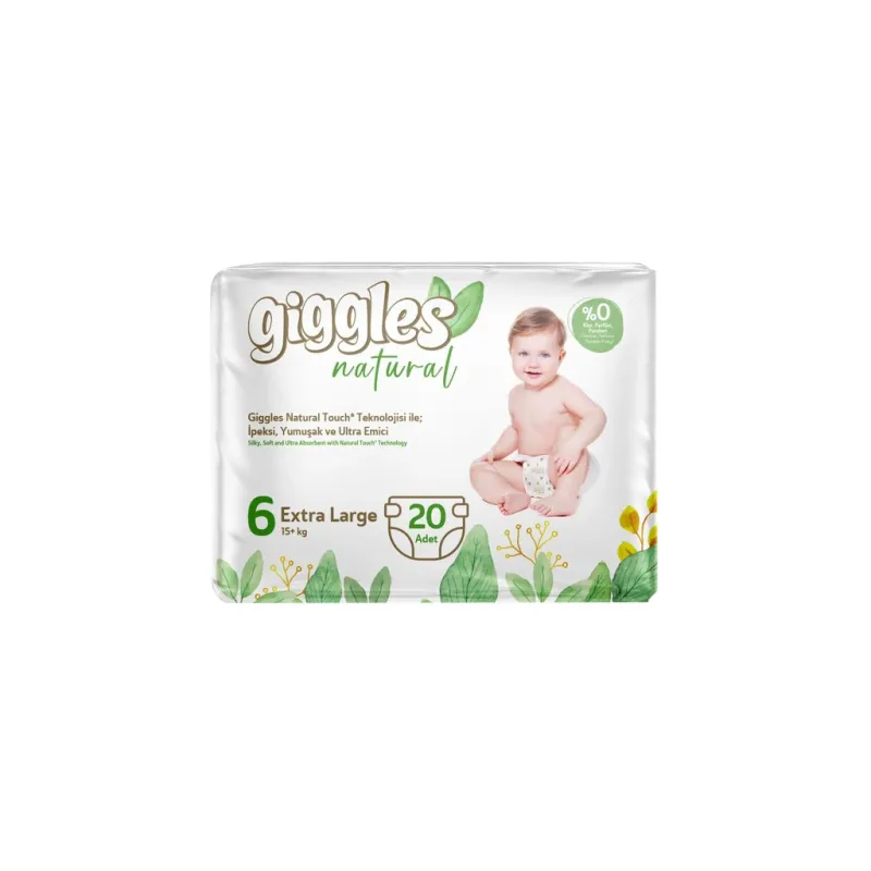 Підгузки Giggles Natural 6 Extra Large 15+ кг 20 шт (8680131206421)