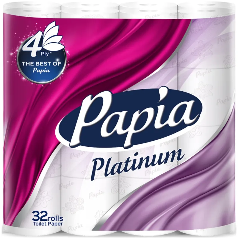 Туалетний папір Papia Platinum 4 шари 32 рулони (8690536026364)