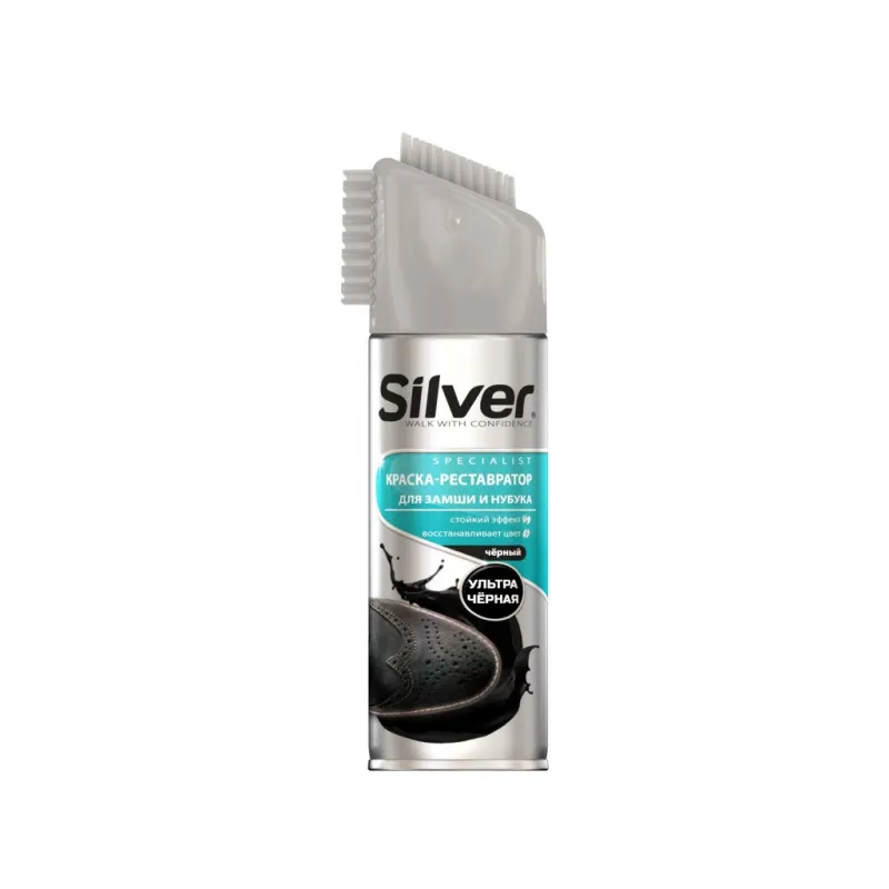 Спрей для взуття Silver Фарба-реставратор для нубуку та замші Чорний 250 мл (8690757005926)