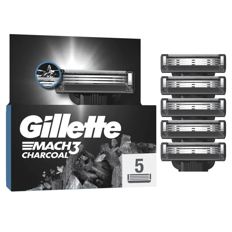 Змінні касети Gillette Mach3 Charcoal Деревне вугілля 5 шт. (8700216062770)