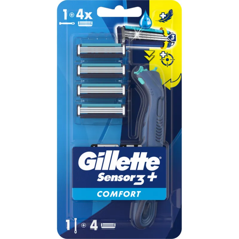 Бритва Gillette Sensor 3+ з 4 змінними картриджами (8700216639484)