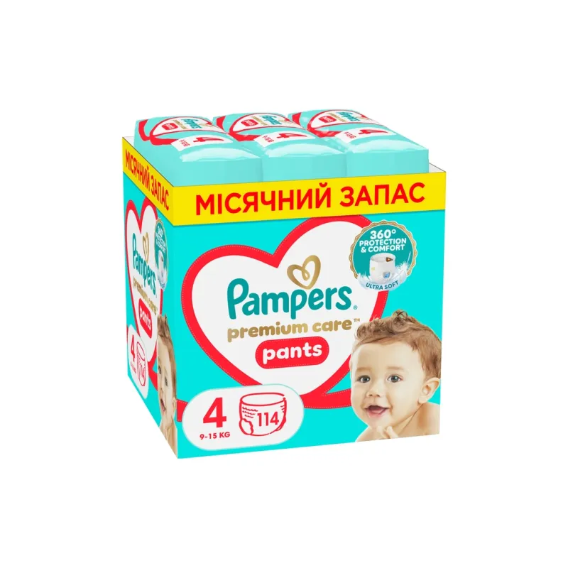 Підгузки Pampers Premium Care Pants Розмір 4 (9-15 кг) 114 шт (8700216829359)