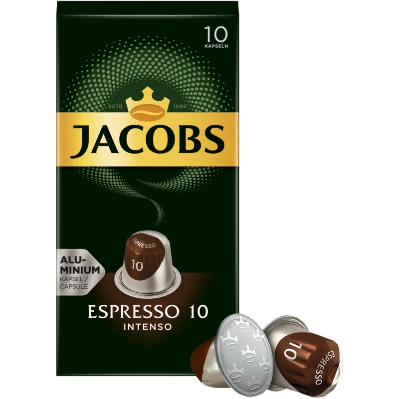Кава Jacobs Espresso 10 Intenso в капсулах сумісні з Nespresso 10 шт (8711000371183)