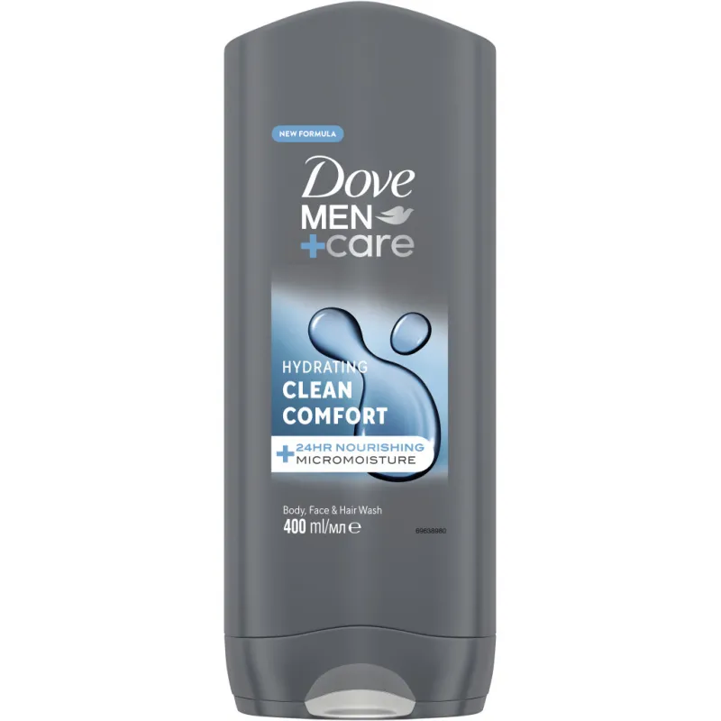 Гель для душу Dove Men+Care Чистота та комфорт 400 мл (8717644683149/8720181313448)