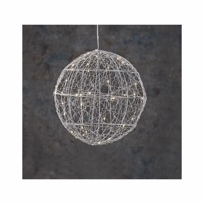 Украшение декоративное Luca Lighting Шар Серебряный D25 см 30 led (8718861660951)