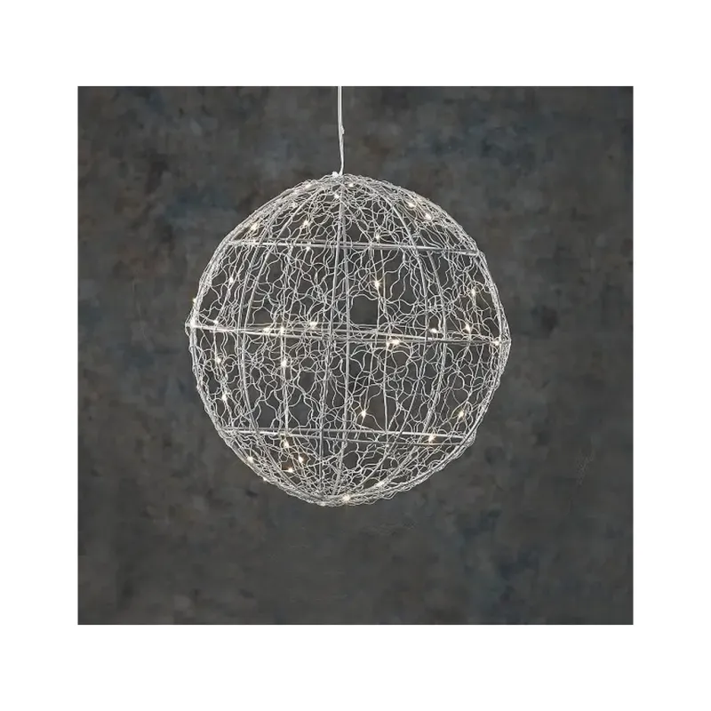 Прикраса декоративна Luca Lighting Куля Срібна D25 см 30 led (8718861660951)