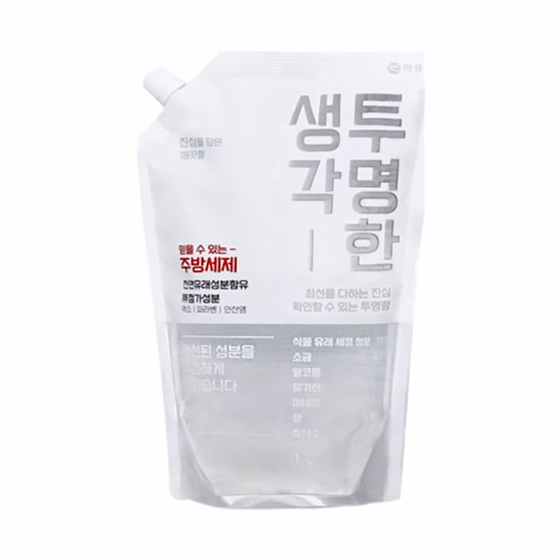 Засіб для ручного миття посуду Aekyung Trio Transparent Thinking Запаcка 1 л (8801046275566)