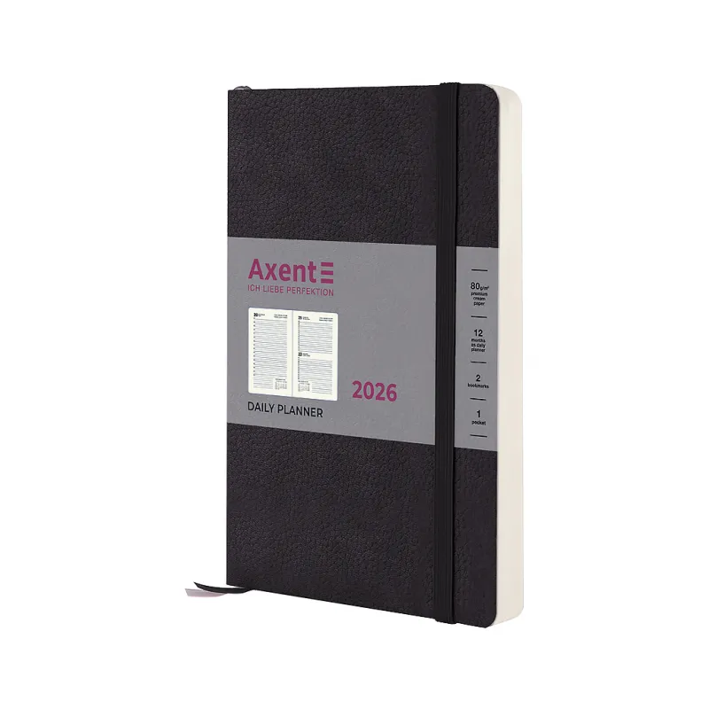 Тижневик Axent датований 2026 Partner Soft Skin, 145х210, чорний (8810-26-01-A)