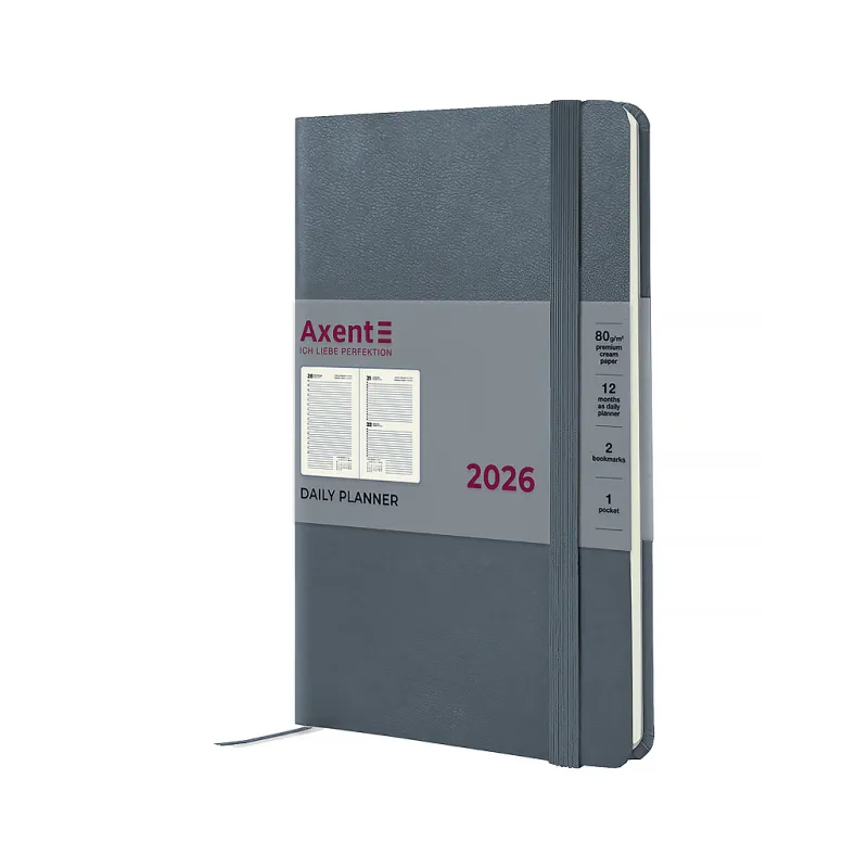 Тижневик Axent датований 2026 Partner Strong, 145х210, сірий (8819-26-62-A)