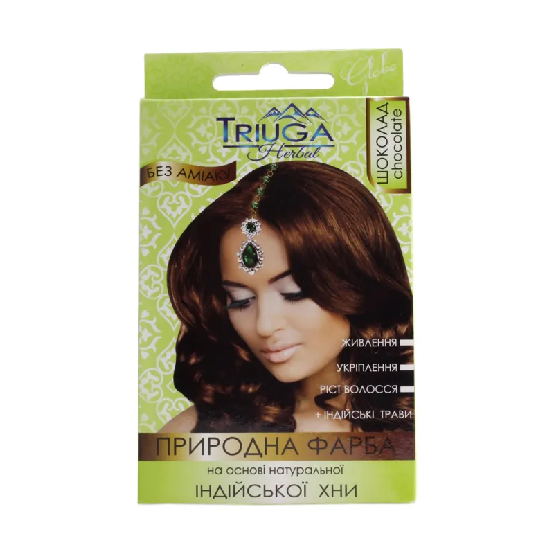 Фарба для волосся Triuga На основі натуральної індійської хни Шоколад 25 г (8908003544205)