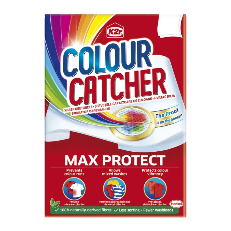 Серветки для прання K2r Colour Catcher кольоропоглинаючі 10 шт. (9000101528824/9000101015980)