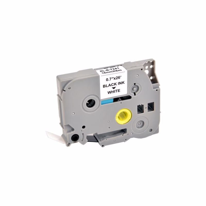 Стрічка для принтера етикеток UKRMARK RL-B-T241P-BK/WT, аналог TZE241. 18 мм х 8 м (900244)