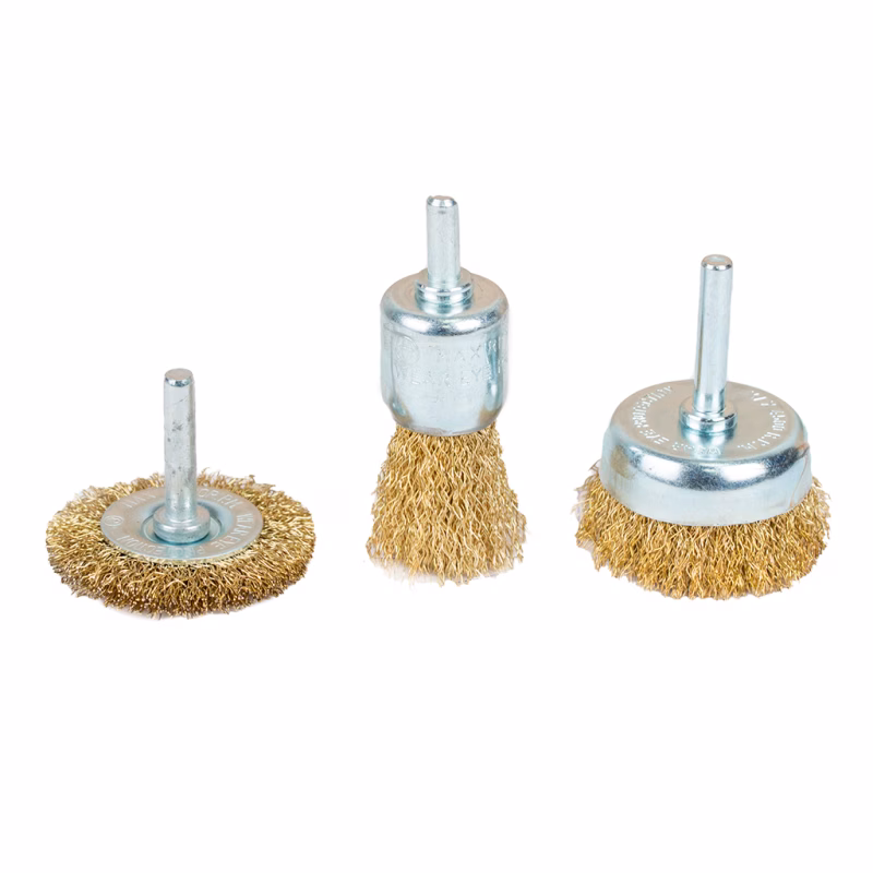 Щетка для электроинструмента Sigma набор 3шт, 25; 50; 50мм хвостовик 6мм, латунированные (9010011)