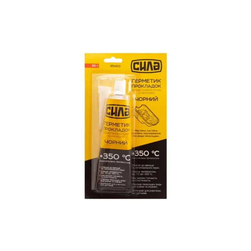 Герметик автомобільний СИЛА +350 °С чорний 85 г (951433)