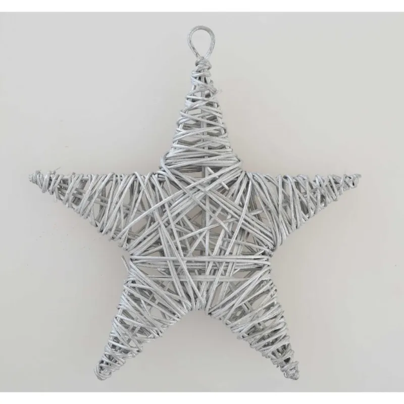 Ялинкова іграшка YES! Fun Зірка ротангова срібна, 15 см (973300)