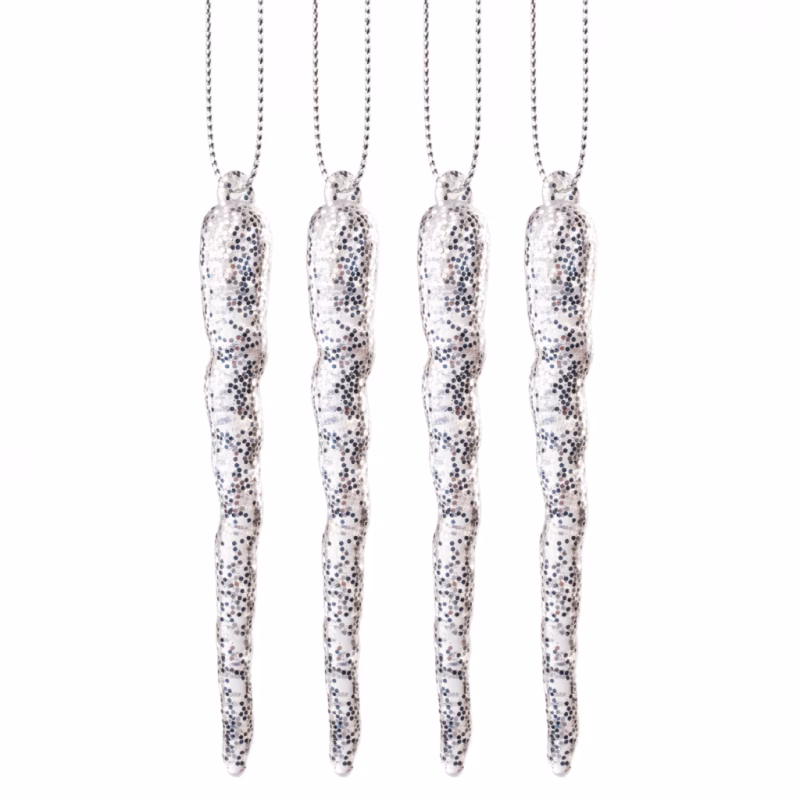 Елочная игрушка Novogod`ko Сосульки 10 cм 4 шт Пластик (974881)