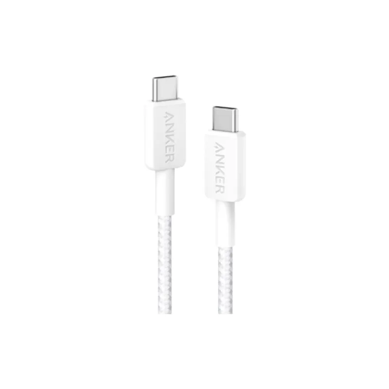 Дата кабель USB-C to USB-C 1.8m 322 White Anker (A81F6H21)