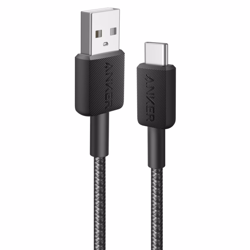 Дата кабель USB 2.0 AM to USB-C 1.8m nylon 322 black Anker (A81H6G11)