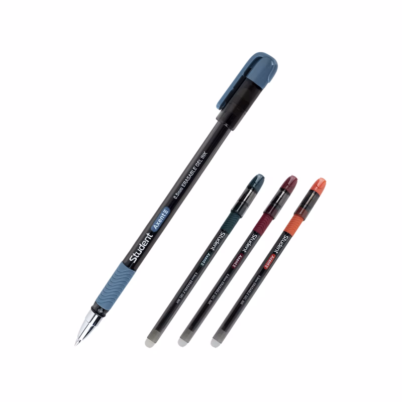 Ручка гелева Axent пиши-стирай Student, чорна в асортименті (AG1071-01-A)