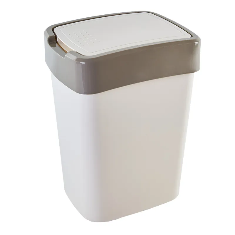 Контейнер для сміття Алеана Євро Біла троянда / какао 10 л (алн 122066/біла роза/какао)