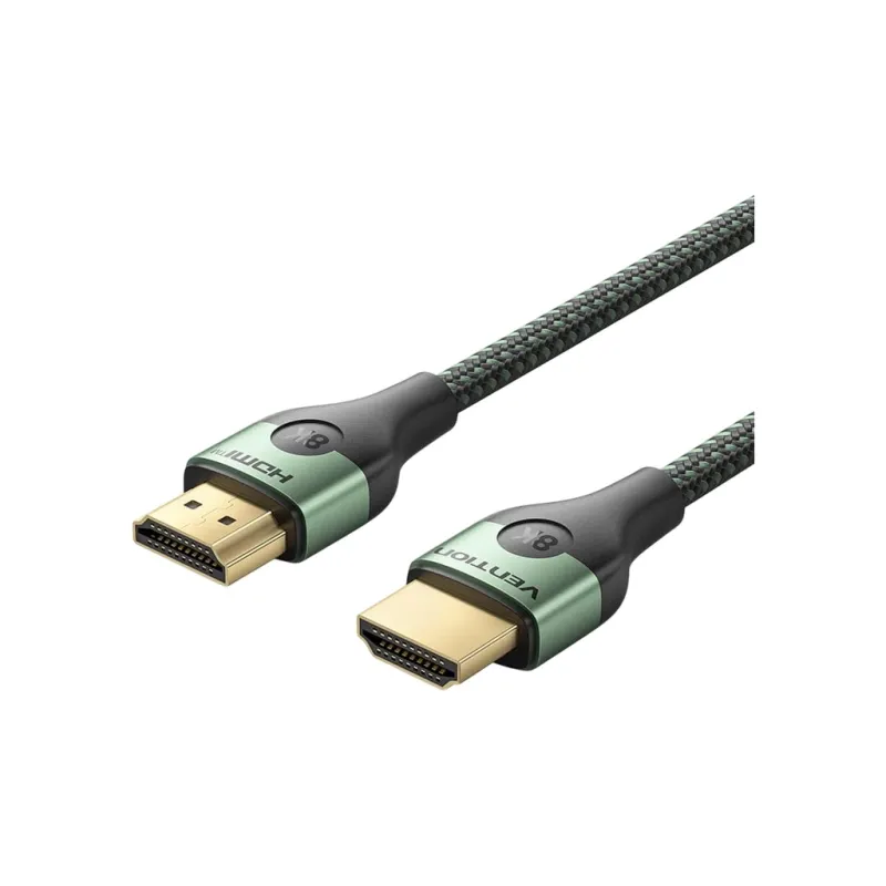 Кабель мультимедійний HDMI M to HDMI M 2.0m 8K ultra thin cotton braided green Vention (ALOGH)